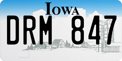 IA license plate DRM847