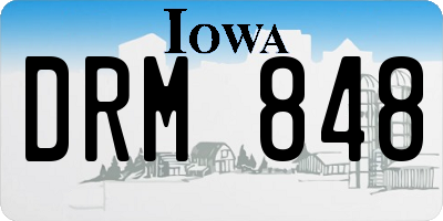 IA license plate DRM848