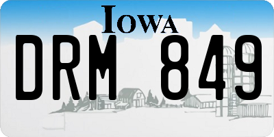 IA license plate DRM849