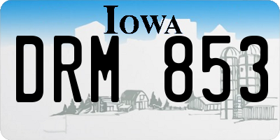 IA license plate DRM853