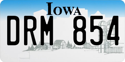 IA license plate DRM854