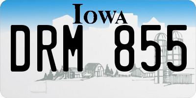IA license plate DRM855