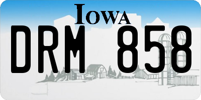 IA license plate DRM858