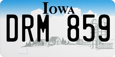 IA license plate DRM859
