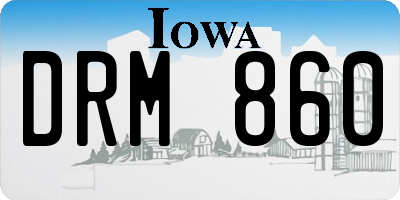 IA license plate DRM860