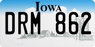 IA license plate DRM862
