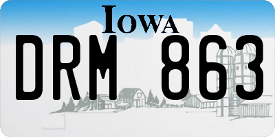 IA license plate DRM863
