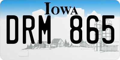 IA license plate DRM865