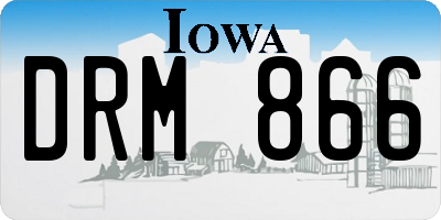IA license plate DRM866