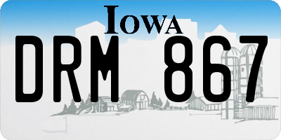 IA license plate DRM867