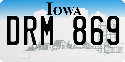 IA license plate DRM869