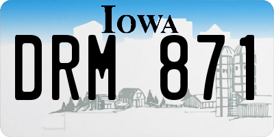 IA license plate DRM871