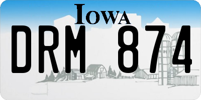 IA license plate DRM874