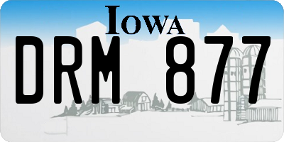 IA license plate DRM877