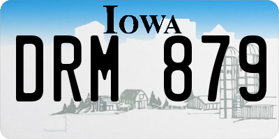 IA license plate DRM879