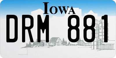 IA license plate DRM881