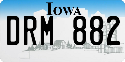 IA license plate DRM882