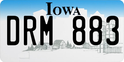 IA license plate DRM883