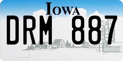 IA license plate DRM887
