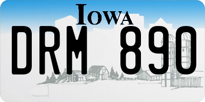 IA license plate DRM890