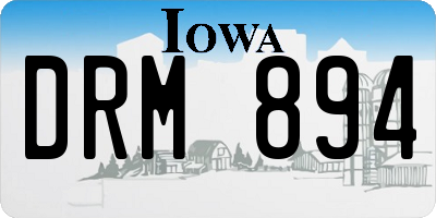 IA license plate DRM894