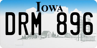IA license plate DRM896