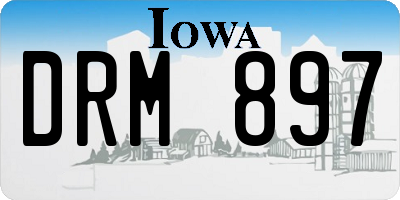IA license plate DRM897