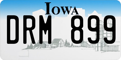 IA license plate DRM899
