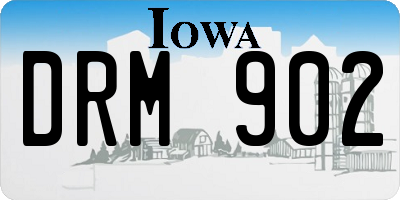 IA license plate DRM902