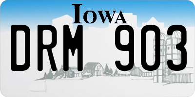 IA license plate DRM903