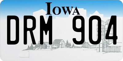 IA license plate DRM904