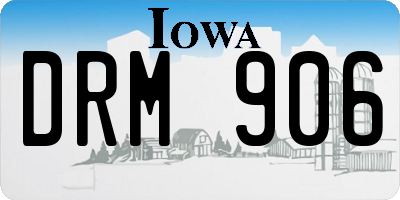 IA license plate DRM906