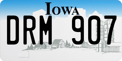IA license plate DRM907