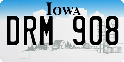 IA license plate DRM908