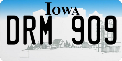 IA license plate DRM909