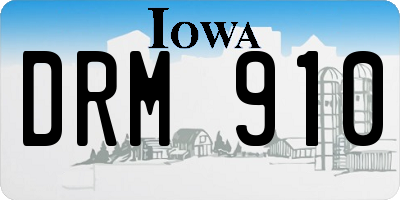 IA license plate DRM910