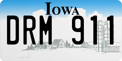 IA license plate DRM911