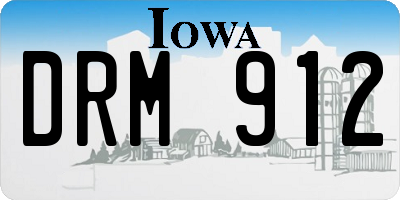 IA license plate DRM912