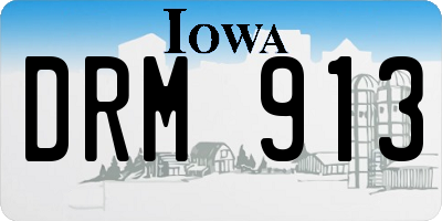 IA license plate DRM913