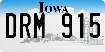 IA license plate DRM915