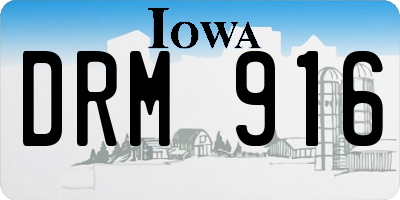 IA license plate DRM916