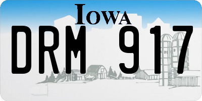 IA license plate DRM917