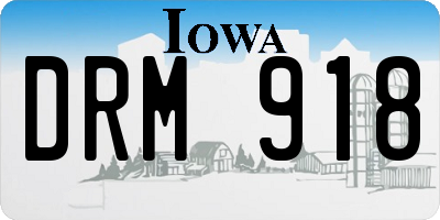 IA license plate DRM918