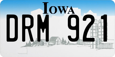 IA license plate DRM921