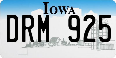 IA license plate DRM925
