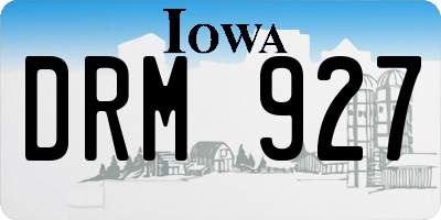 IA license plate DRM927