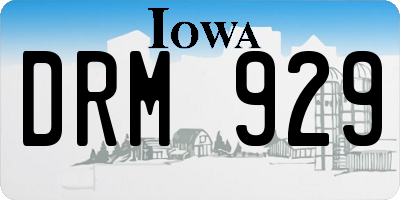 IA license plate DRM929