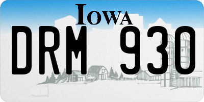 IA license plate DRM930
