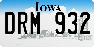 IA license plate DRM932