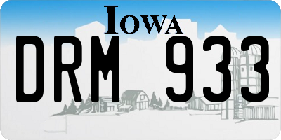 IA license plate DRM933